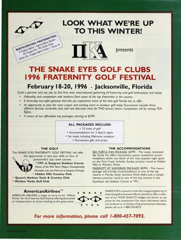 The Snake Eyes Golf Clubs 1996 Fraternity Golf Festival